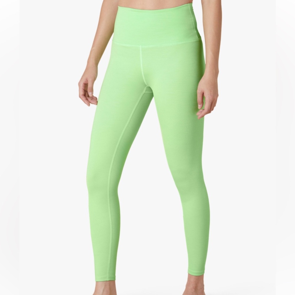 Beyond Yoga High-Waisted Ribbed Green Leggings